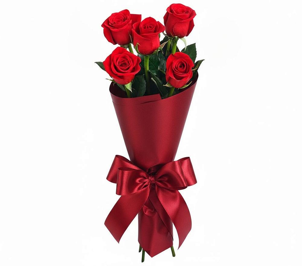 Букет 5 Красных роз Эдлесс Лав в Ивоте
