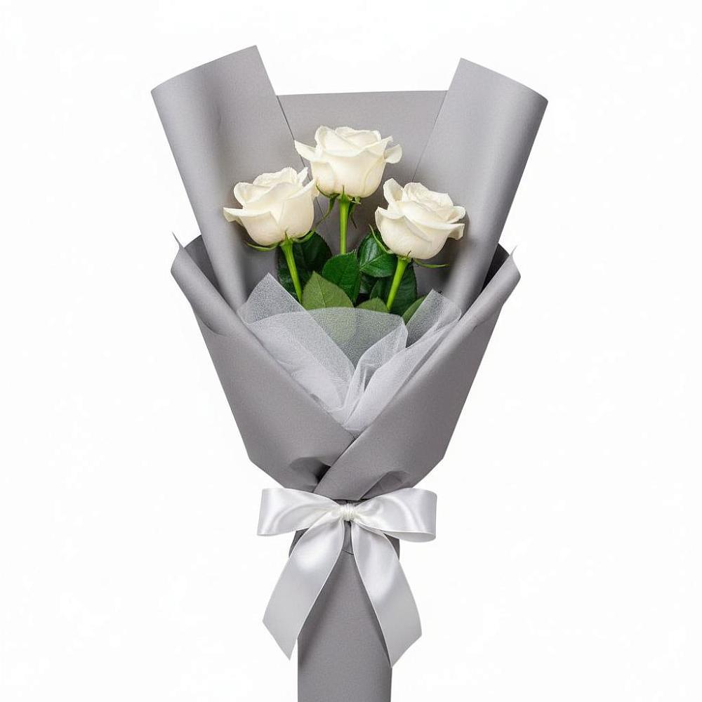 Букет 3 белые розы в Ивоте