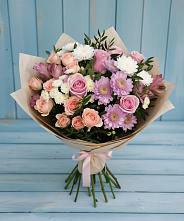 Букет цветов из:  Хризантемы, Розы и Альстромерии #REPLACE_PRED# Ивоте