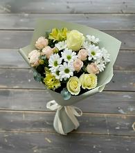 Букет цветов из:  Альстромерии, Розы и Хризантемы в Ивоте